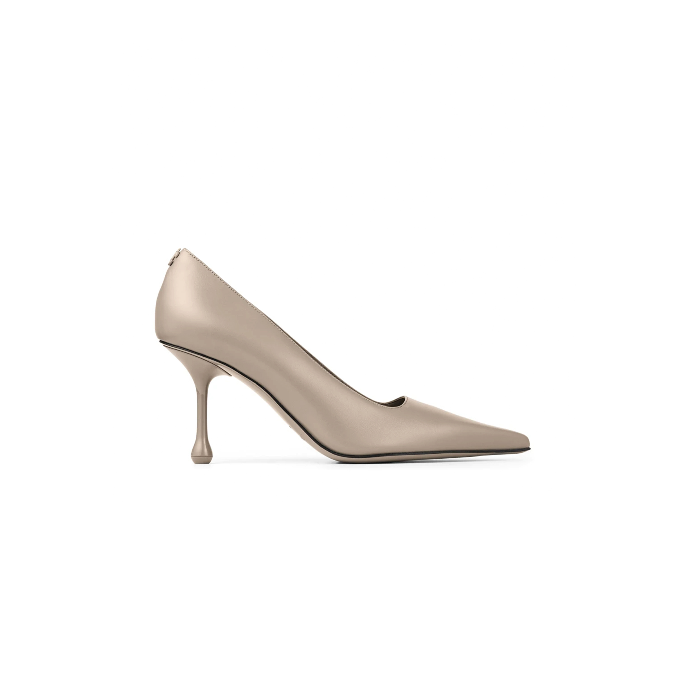 JIMMY CHOO IXIA 80 TAUPE LEATHER PUMPS IXIA80CLF JIMMY CHOO IXIA 80 TAUPE LEATHER PUMPS IXIA80CLF